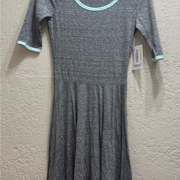 LuLaRoe Dresses & Skirts - LuLaRoe Nicole Dress XS Gray Mint Trim NWT Fit & Flare